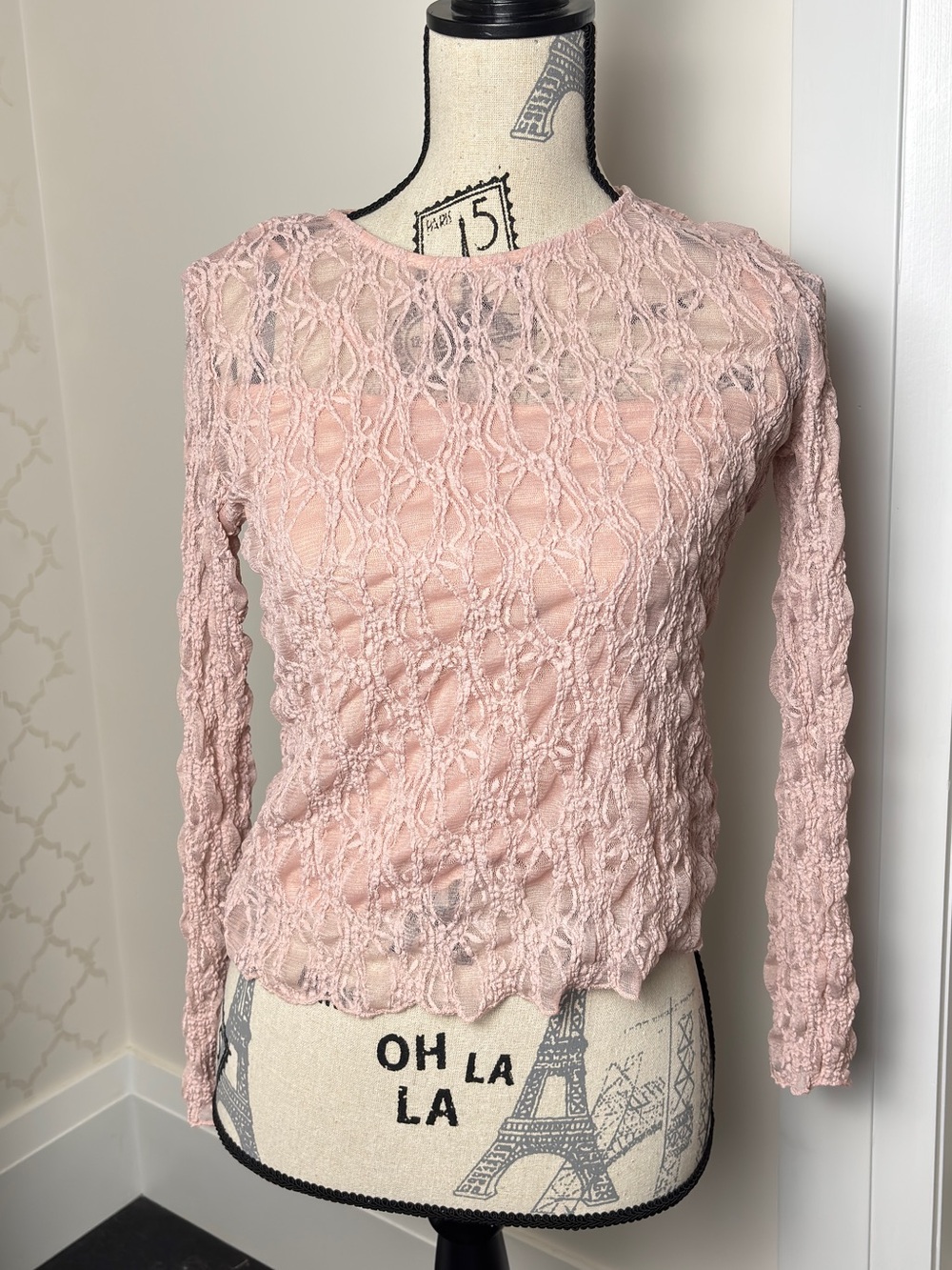 Zara pink mesh long sleeve